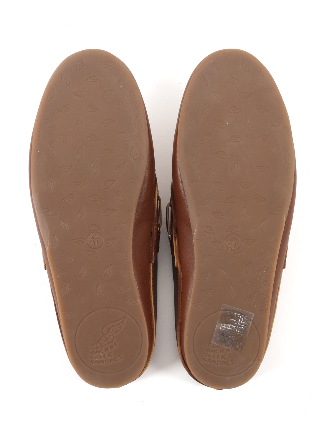 Ancient Greek Sandals Brown Naveta Leather Lace Up Boat Shoes Mules - 7