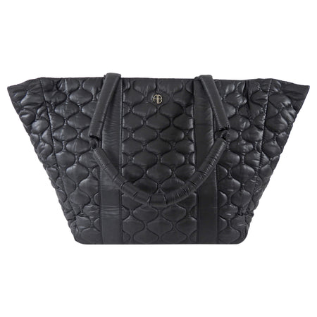 Anine Bing Black Quilted Nylon XL Cloud Tote Bag