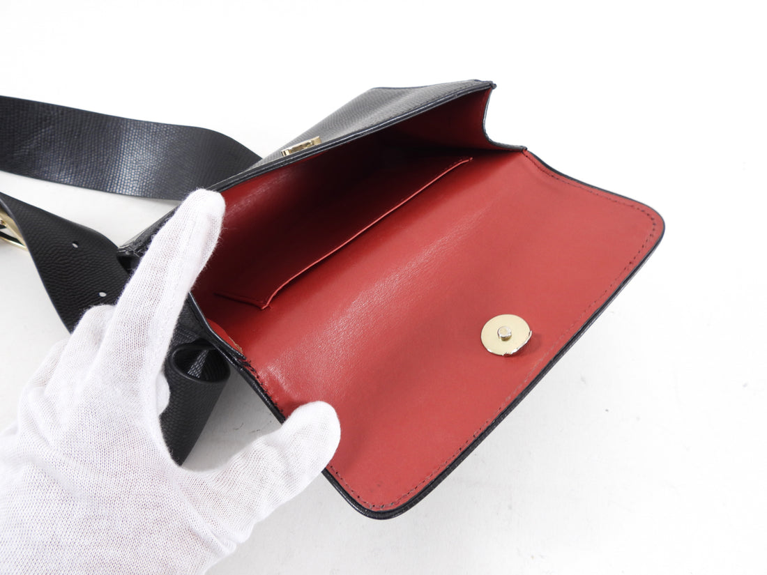 Anine Bing Black Grained Leather Joss Belt Bag