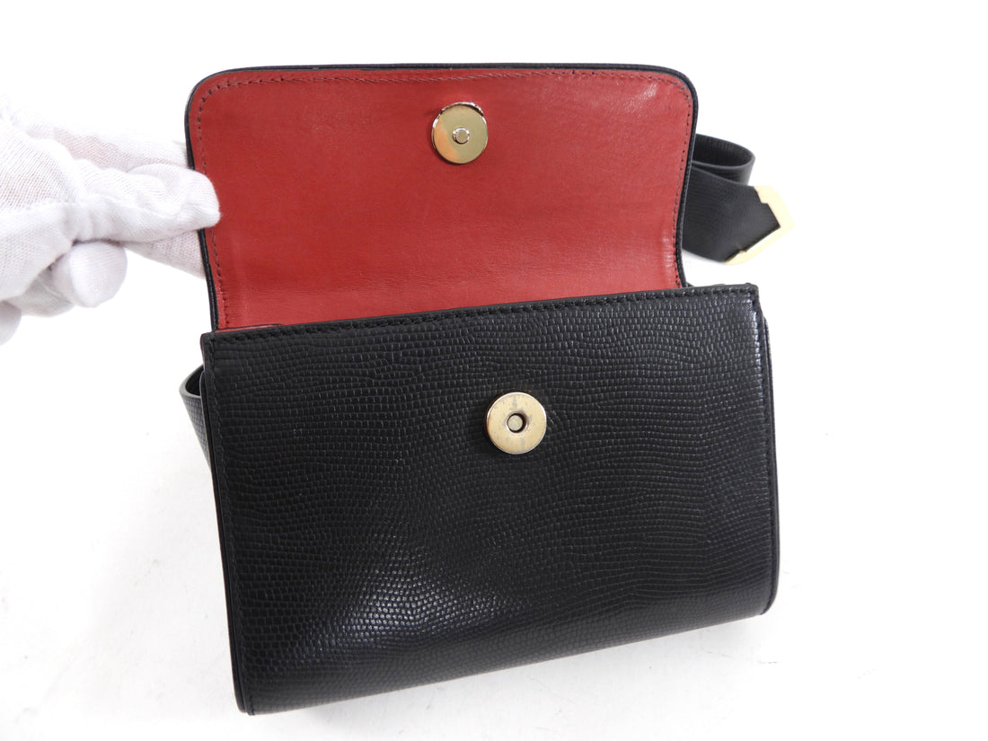 Anine Bing Black Grained Leather Joss Belt Bag