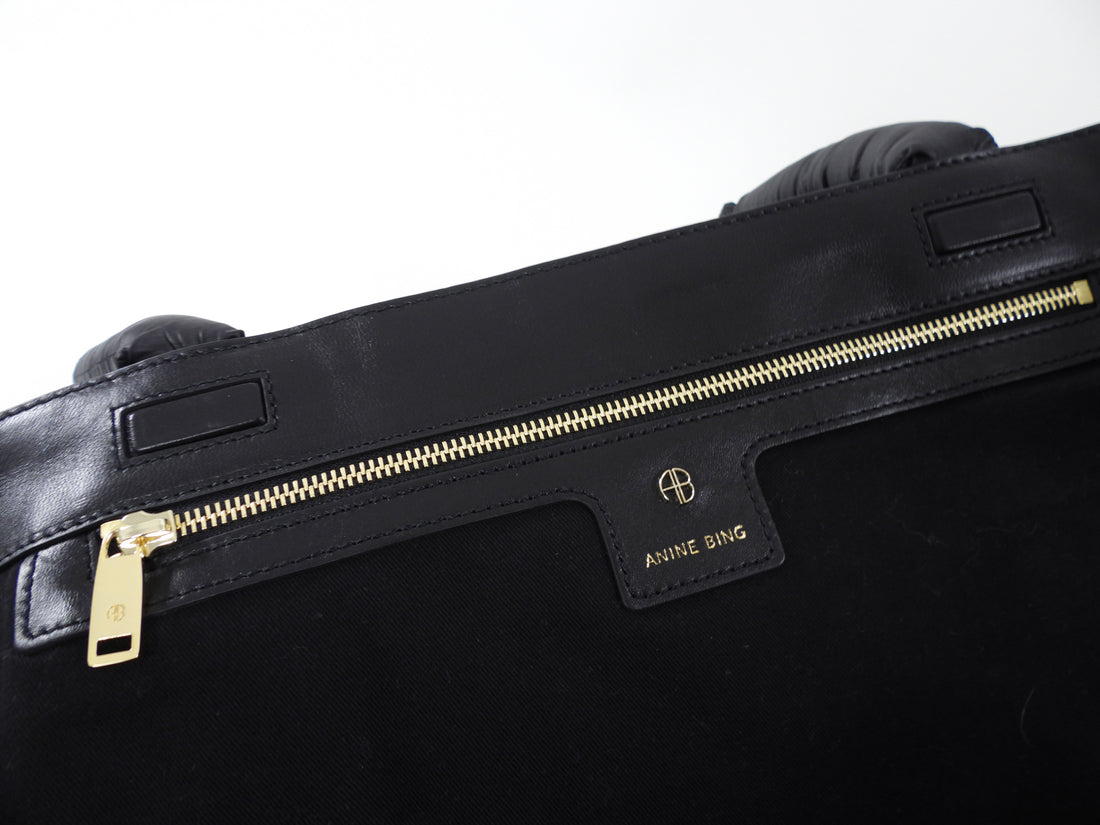 Anine Bing Black Quilted Nylon XL Cloud Tote Bag