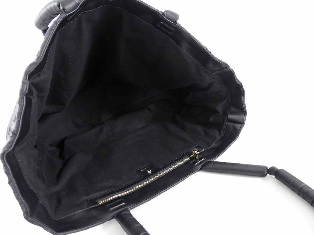 Anine Bing Black Quilted Nylon XL Cloud Tote Bag