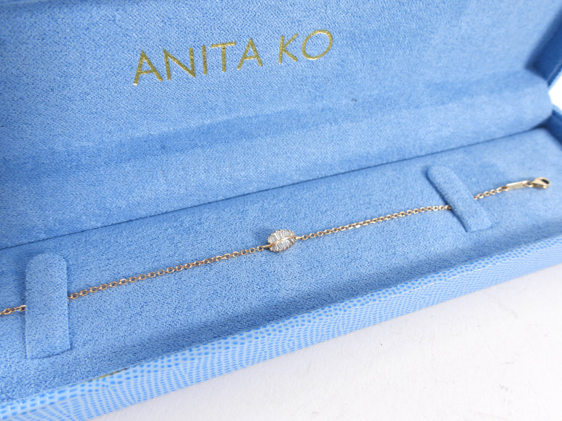 Anita Ko 18k Rose Gold Diamond Palm Leaf Bracelet
