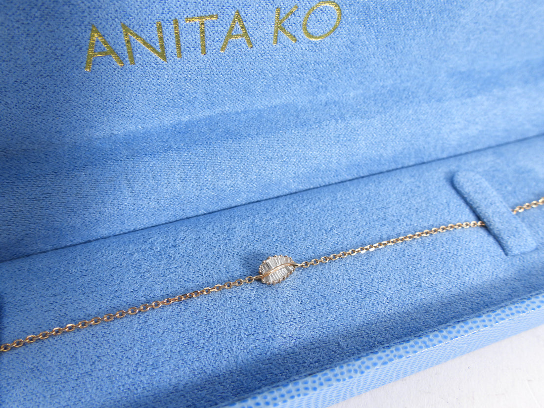 Anita Ko 18k Rose Gold Diamond Palm Leaf Bracelet