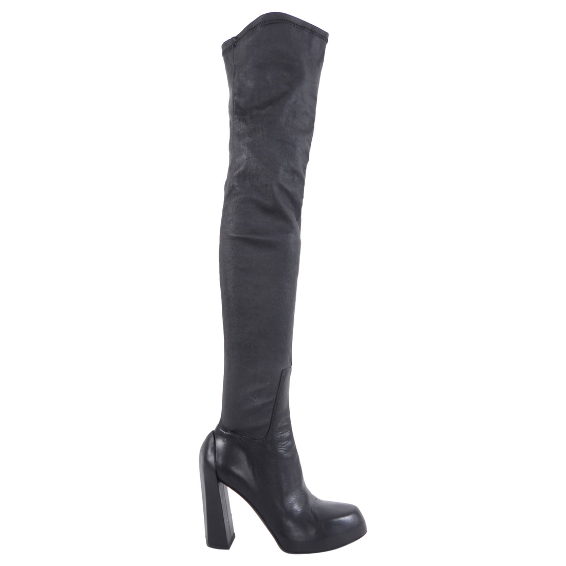 Ann Demeulemeester Fall 2015 Runway Stretch Leather Over the Knee Boots - 36.5 / 37