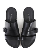 Ann Demeulemeester Black Leather Flat Sandals - 40