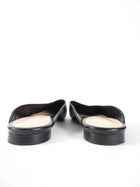 Anine Bing Black Embossed Leather Pointed Flat Mule Slides - 40