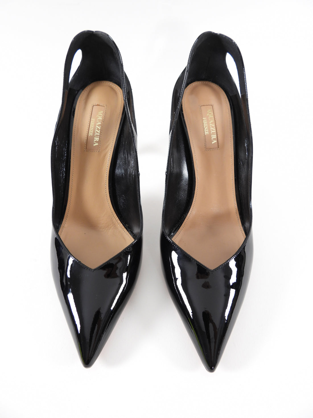 Aquazzura Black Patent Shiva Pump - 40