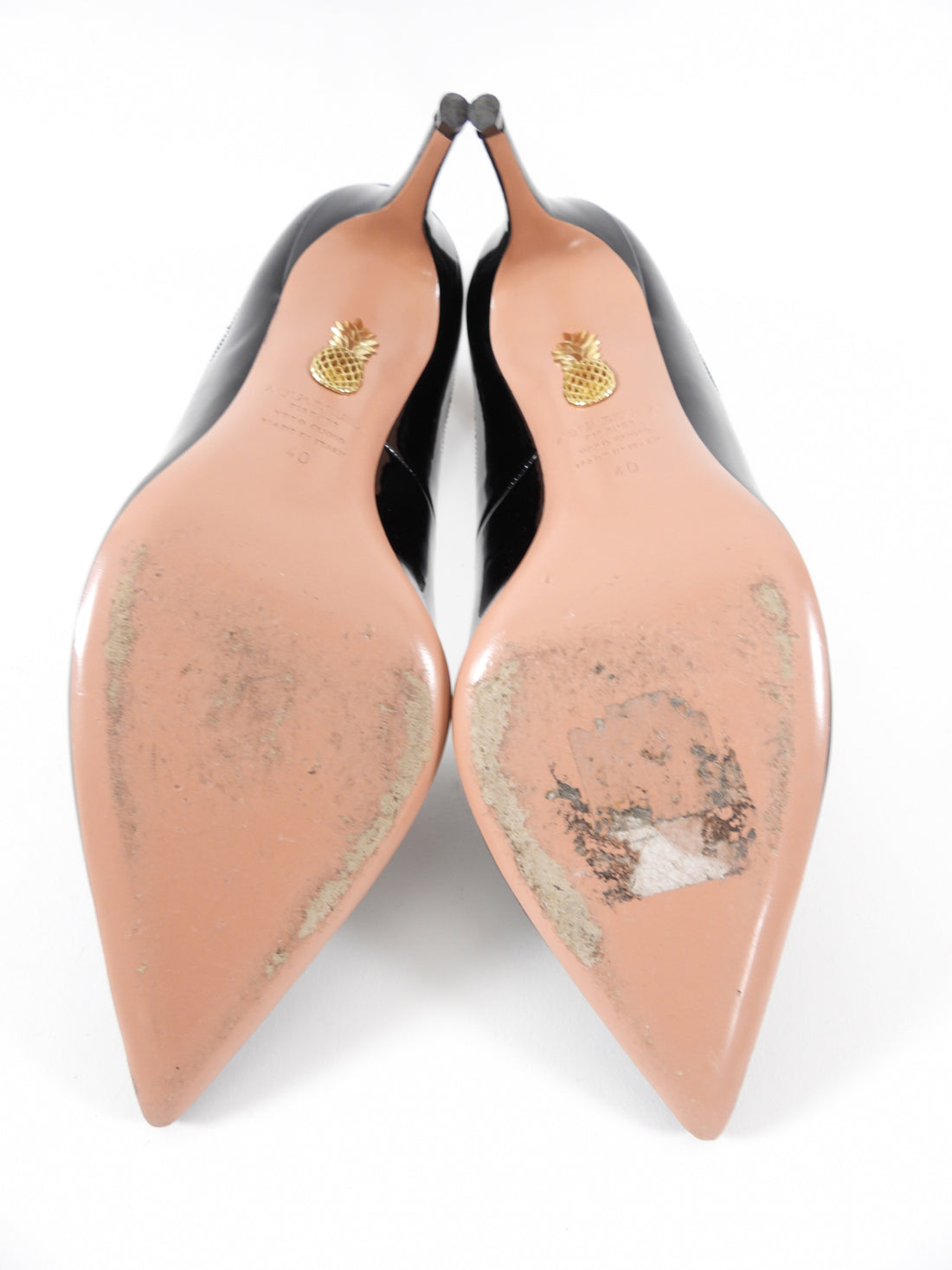 Aquazzura Black Patent Shiva Pump - 40