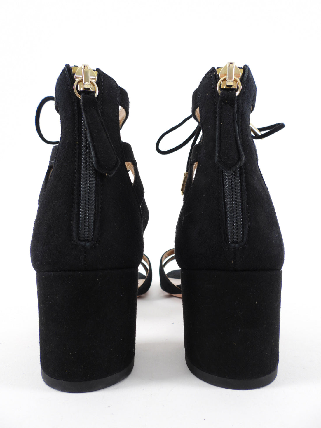 Aquazzura Black Suede Block Heel Sandal - 38.5 / 8