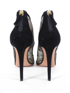 Aquazzura Black Illusion Lace Cut Out Heels - 41