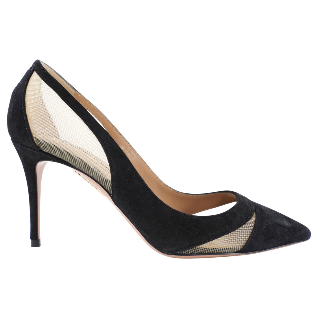 Aquazzura Black Suede and Mesh Pumps - EU37