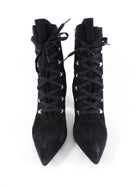 Gianvito Rossi Black Suede Lace Up High Heel Ankle Boots - 40