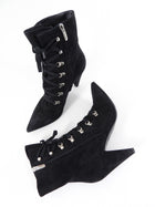 Gianvito Rossi Black Suede Lace Up High Heel Ankle Boots - 40