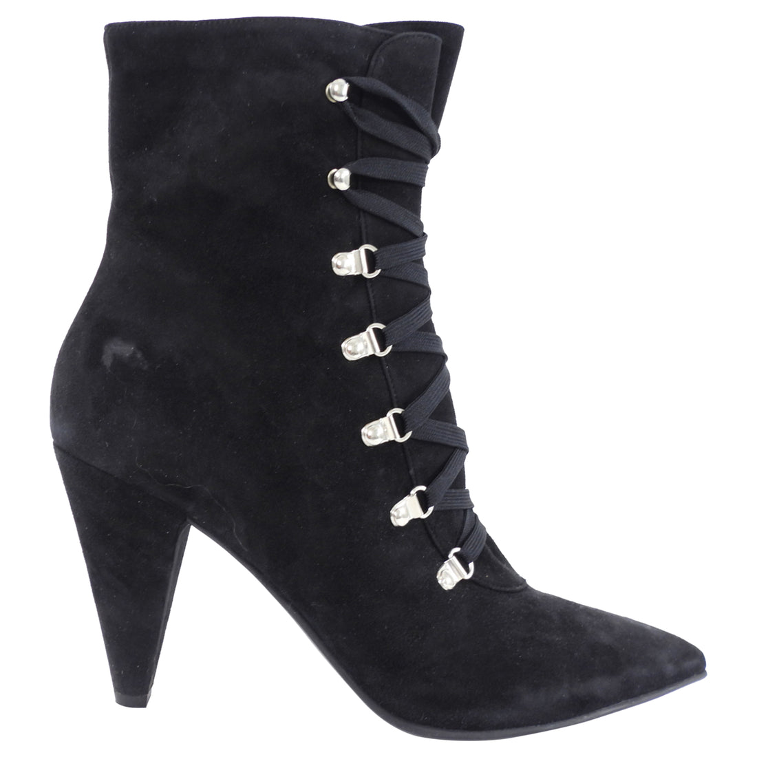 Gianvito Rossi Black Suede Lace Up High Heel Ankle Boots - 40