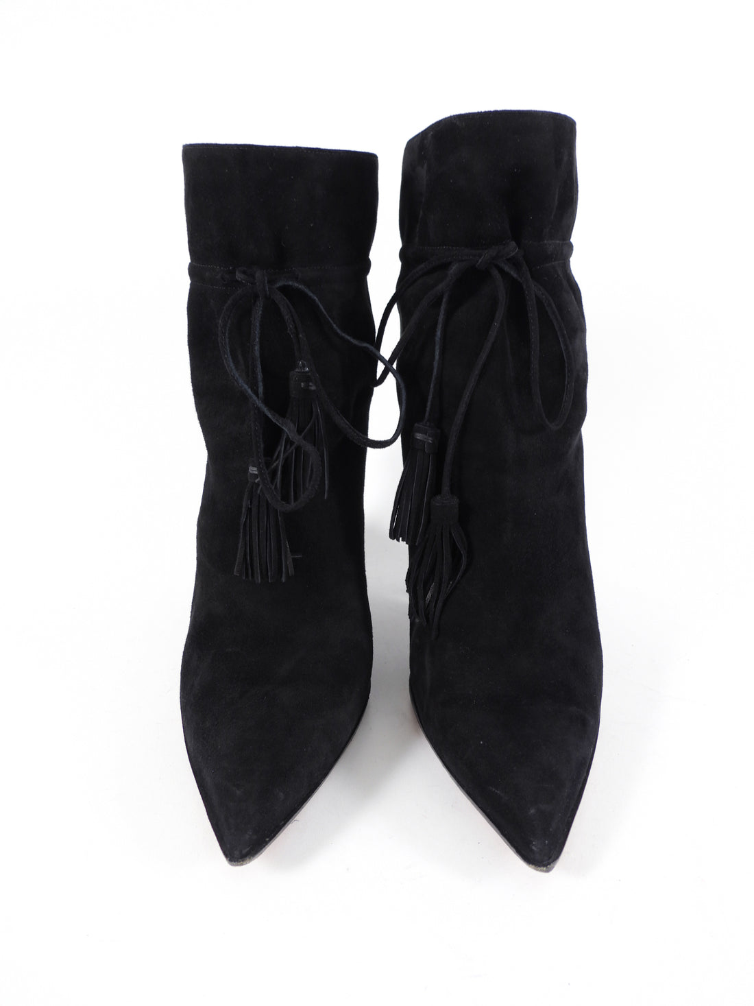 Aquazzura Black Suede Tassel Ankle Boot - 40