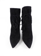 Aquazzura Black Suede Tassel Ankle Boot - 40