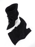 Aquazzura Black Suede Tassel Ankle Boot - 40