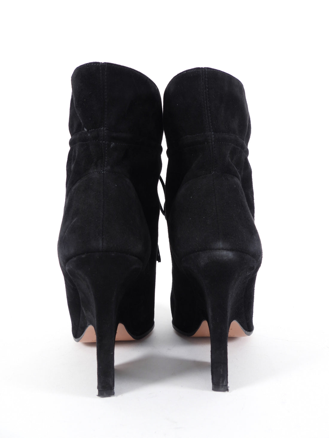 Aquazzura Black Suede Tassel Ankle Boot - 40