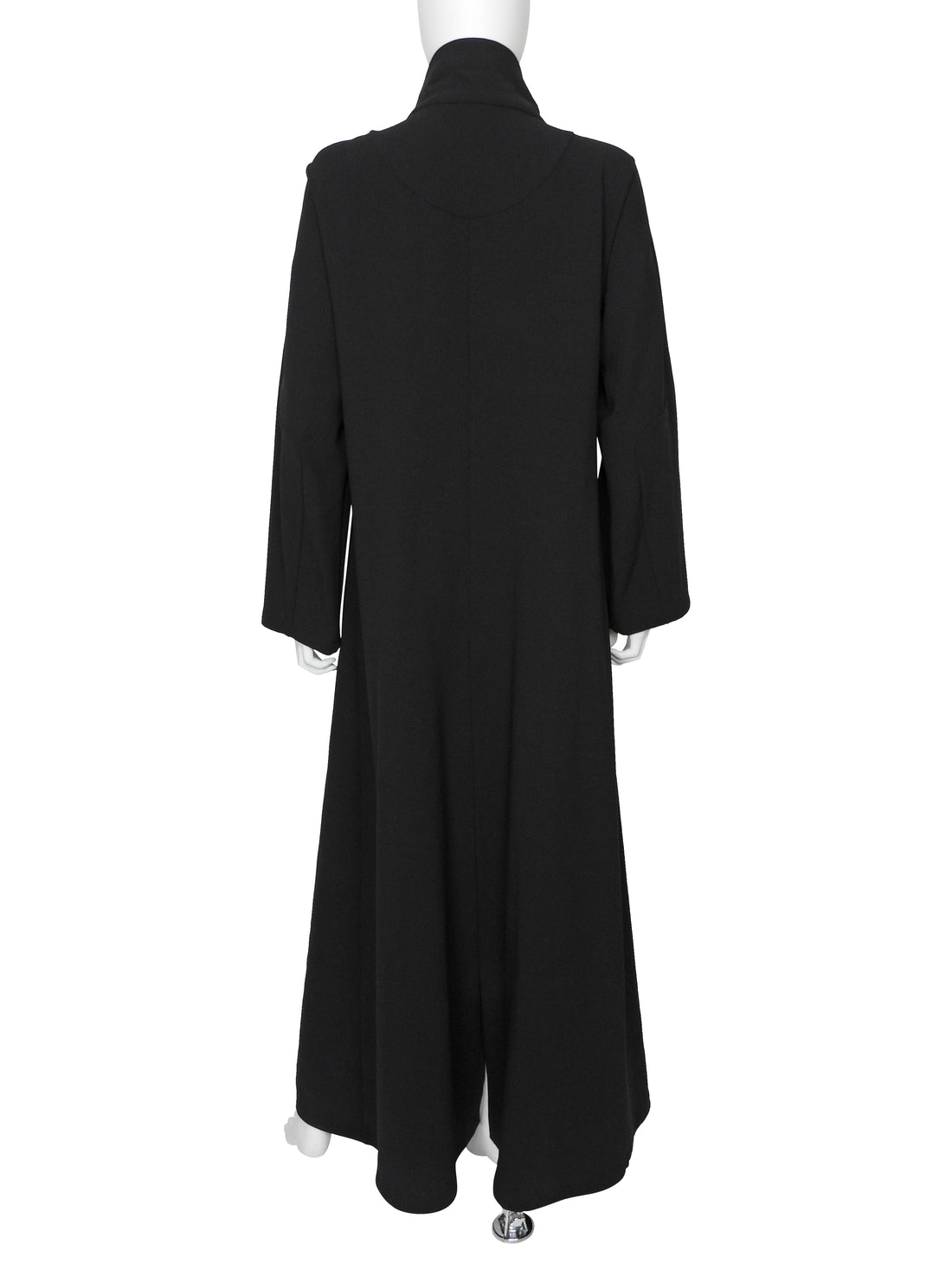 Giorgio Armani Black Crepe Wool Long Soft Trench - 42