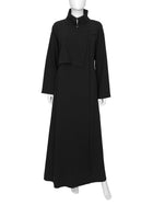 Giorgio Armani Black Crepe Wool Long Soft Trench - 42