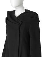Giorgio Armani Black Wool Cowl Neck Grosgrain Trim Opera Coat - 42
