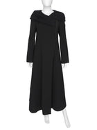 Giorgio Armani Black Wool Cowl Neck Grosgrain Trim Opera Coat - 42