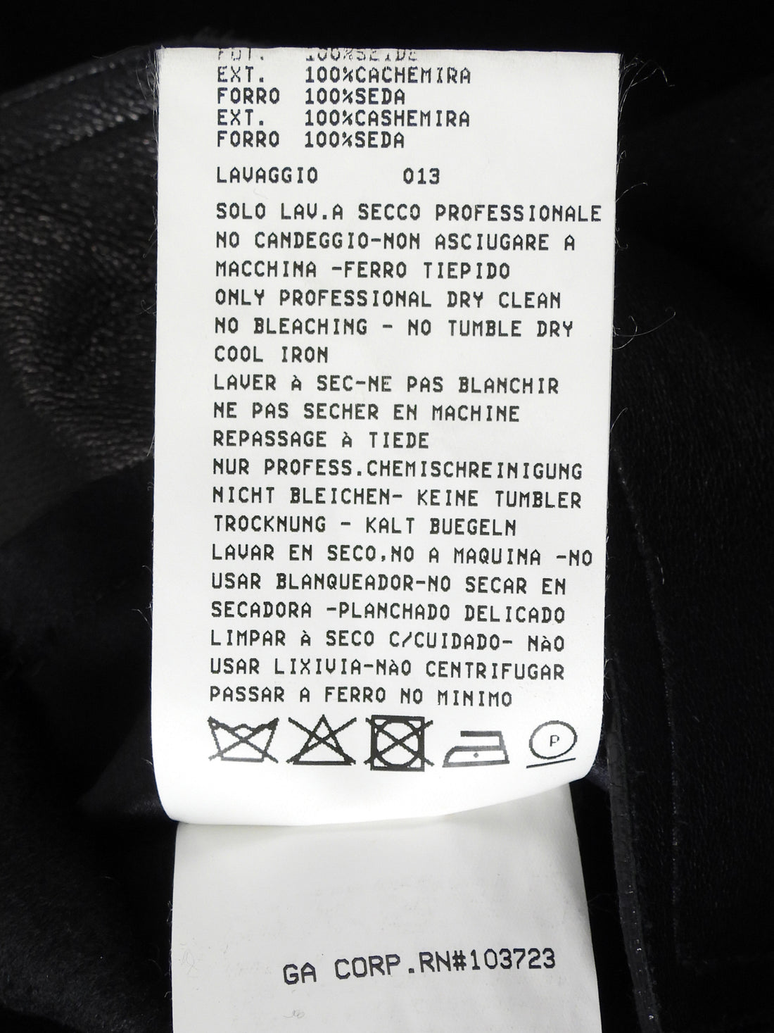 Giorgio Armani Black Leather Trim Cashmere Short Peacoat - 42