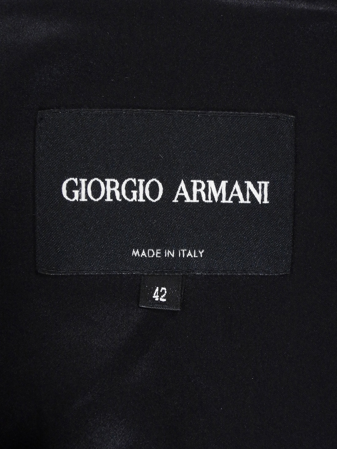 Giorgio Armani Black Leather Trim Cashmere Short Peacoat - 42