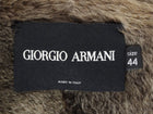 Giorgio Armani Taupe Brown Shearling Shawl Collar Short Jacket - 44