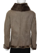 Giorgio Armani Taupe Brown Shearling Shawl Collar Short Jacket - 44