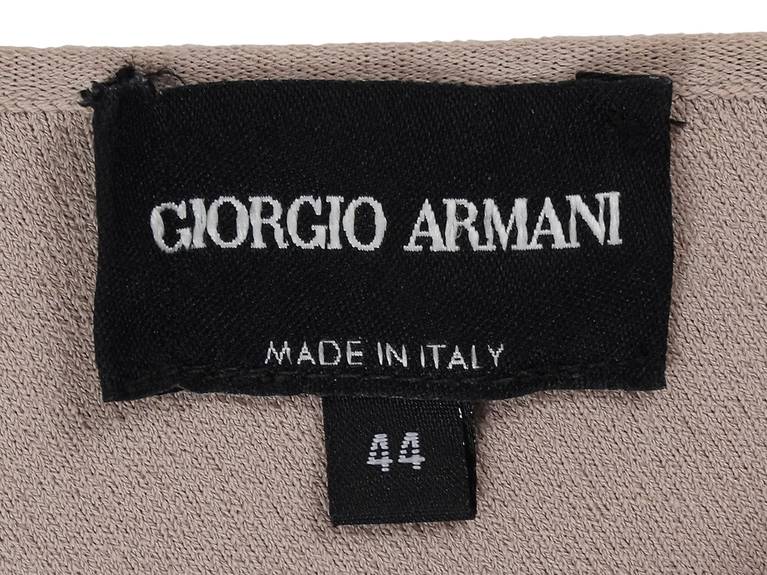 Giorgio Armani Blush Pink Stretch Knit Jersey V Neck Sleeveless Dress - 44