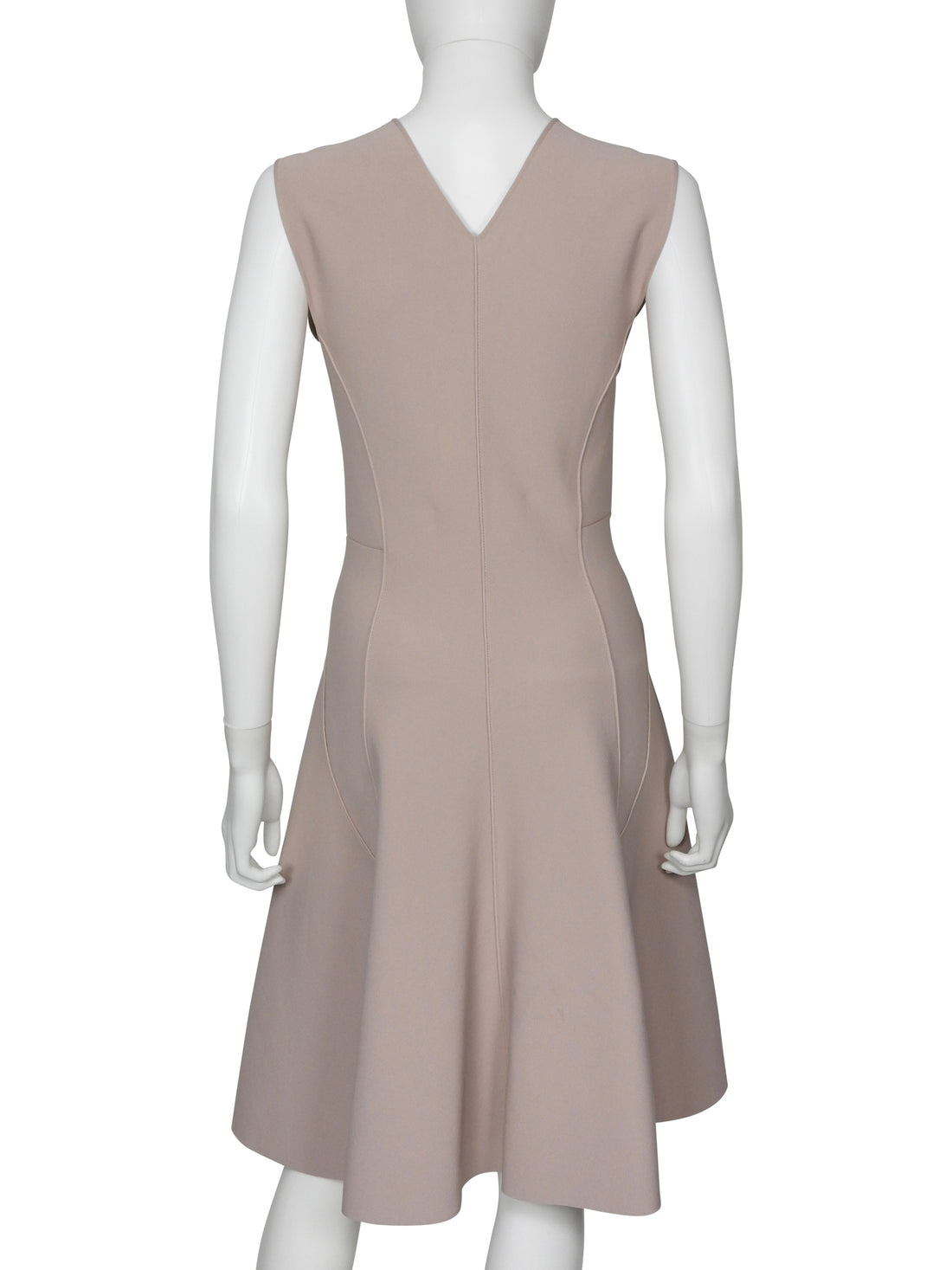 Giorgio Armani Blush Pink Stretch Knit Jersey V Neck Sleeveless Dress - 44