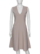 Giorgio Armani Blush Pink Stretch Knit Jersey V Neck Sleeveless Dress - 44