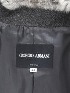 Giorgio Armani Grey Chinchilla Fur Trim Wool Jacket - 44