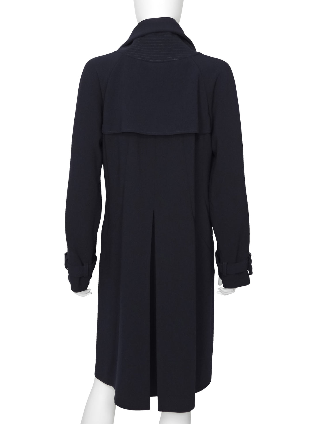 Giorgio Armani Midnight Navy Wool Double Breasted Soft Trench - 42