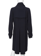 Giorgio Armani Midnight Navy Wool Double Breasted Soft Trench - 42