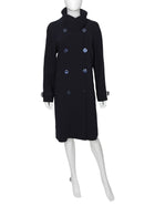 Giorgio Armani Midnight Navy Wool Double Breasted Soft Trench - 42