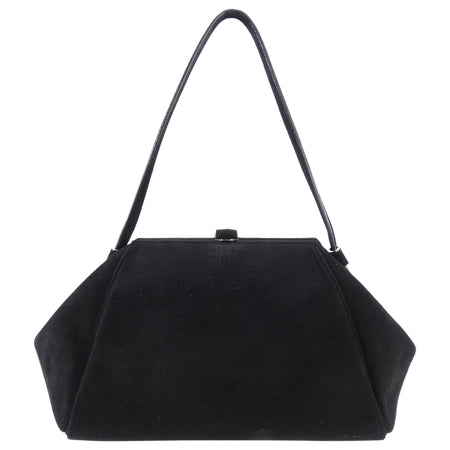 Giorgio Armani Black Suede Frame Handbag