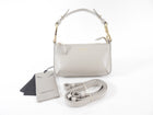 Giorgio Armani Prima Mini Stone Grey Leather Two Way Crossbody Bag