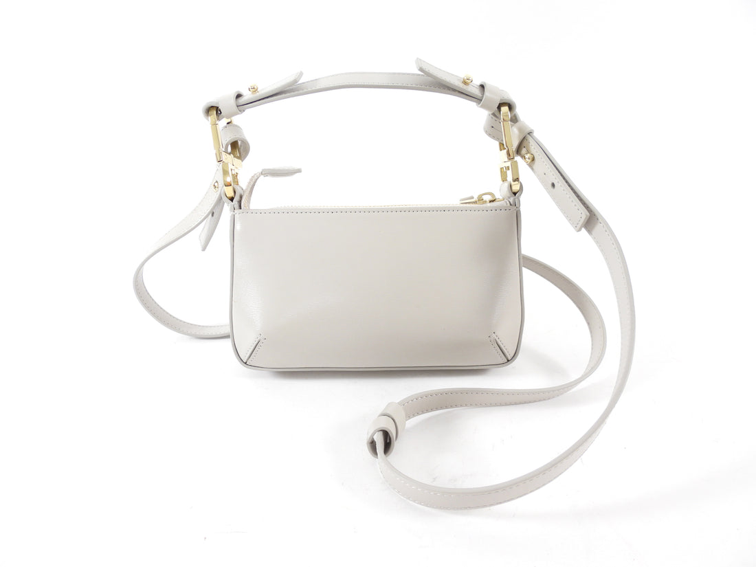 Giorgio Armani Prima Mini Stone Grey Leather Two Way Crossbody Bag