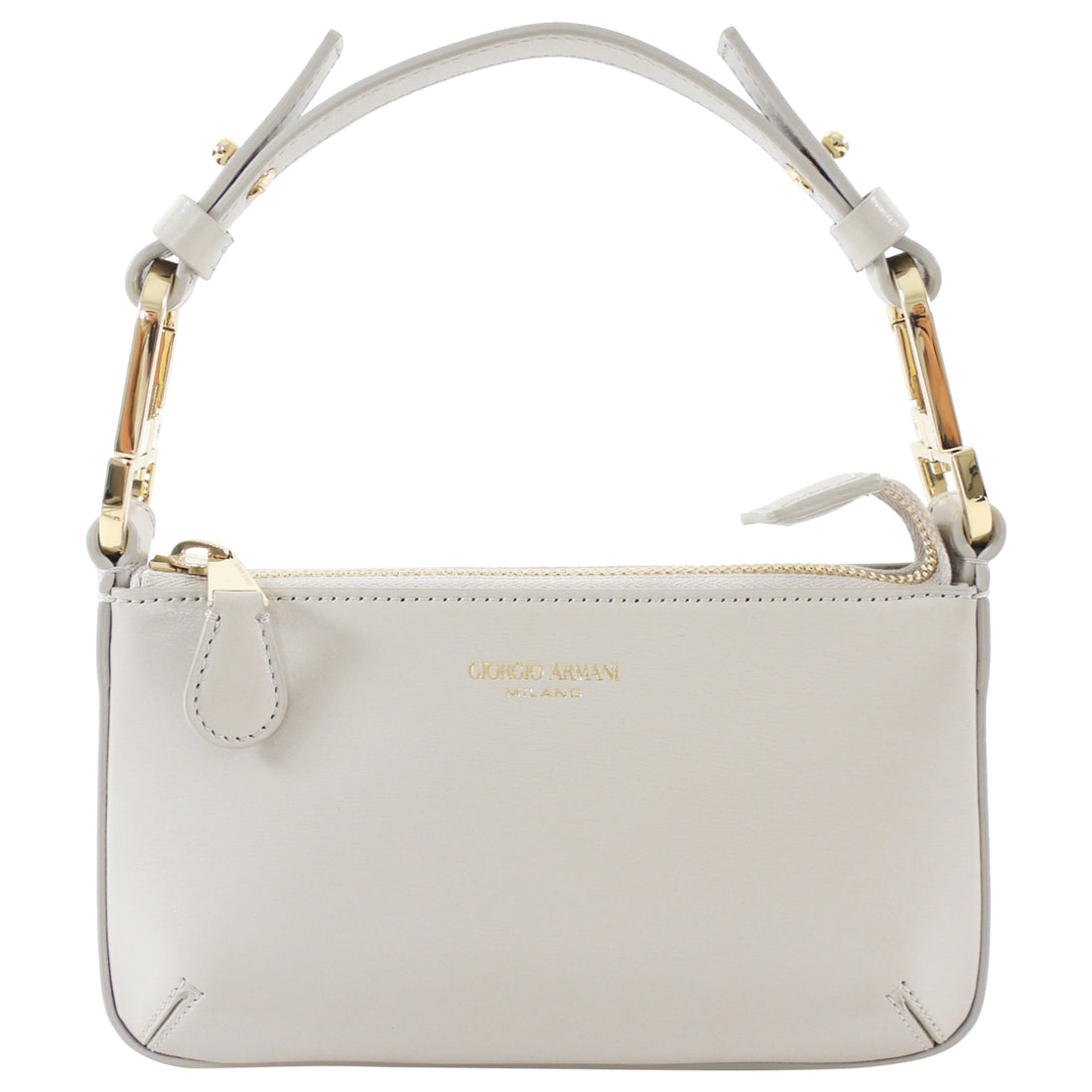 Giorgio Armani Prima Mini Stone Grey Leather Two Way Crossbody Bag