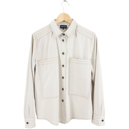 Giorgio Armani Light Beige Button Down Denim Shirt - M