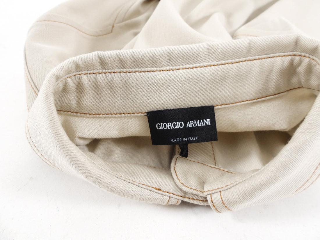 Giorgio Armani Light Beige Button Down Denim Shirt - M