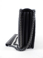 Giorgio Armani Black Studded Resin Clasp Chain Flap Bag