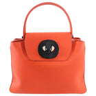 Giorgio Armani Red Leather Resin Clasp Tote Bag