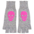 Autumn Cashmere Grey and Pink Skull Gloves