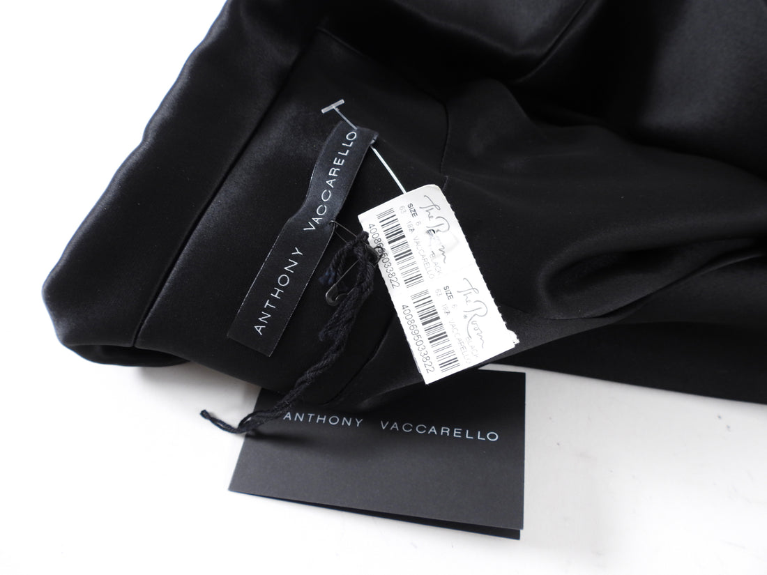 Anthony Vacarello Runway Black Satin Long Evening Coat - 2