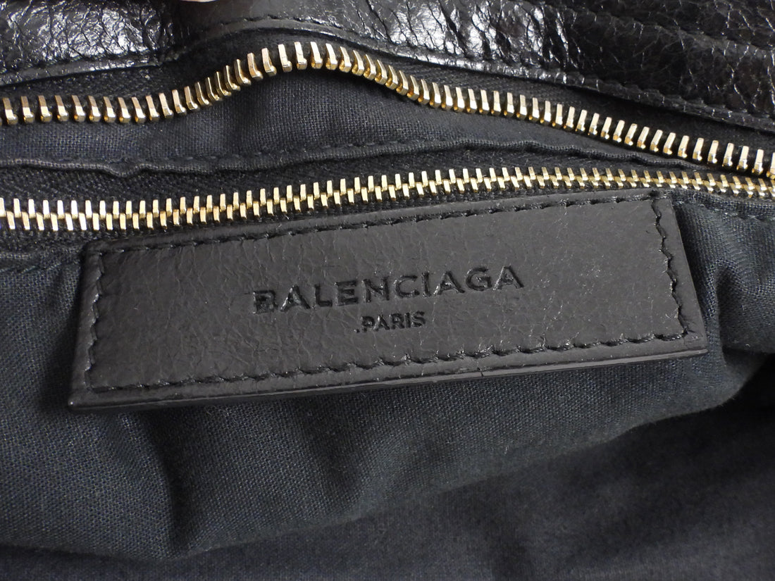 Balenciaga Black AW2014 Arena Lambskin Leather Medium Classic City Moto Bag