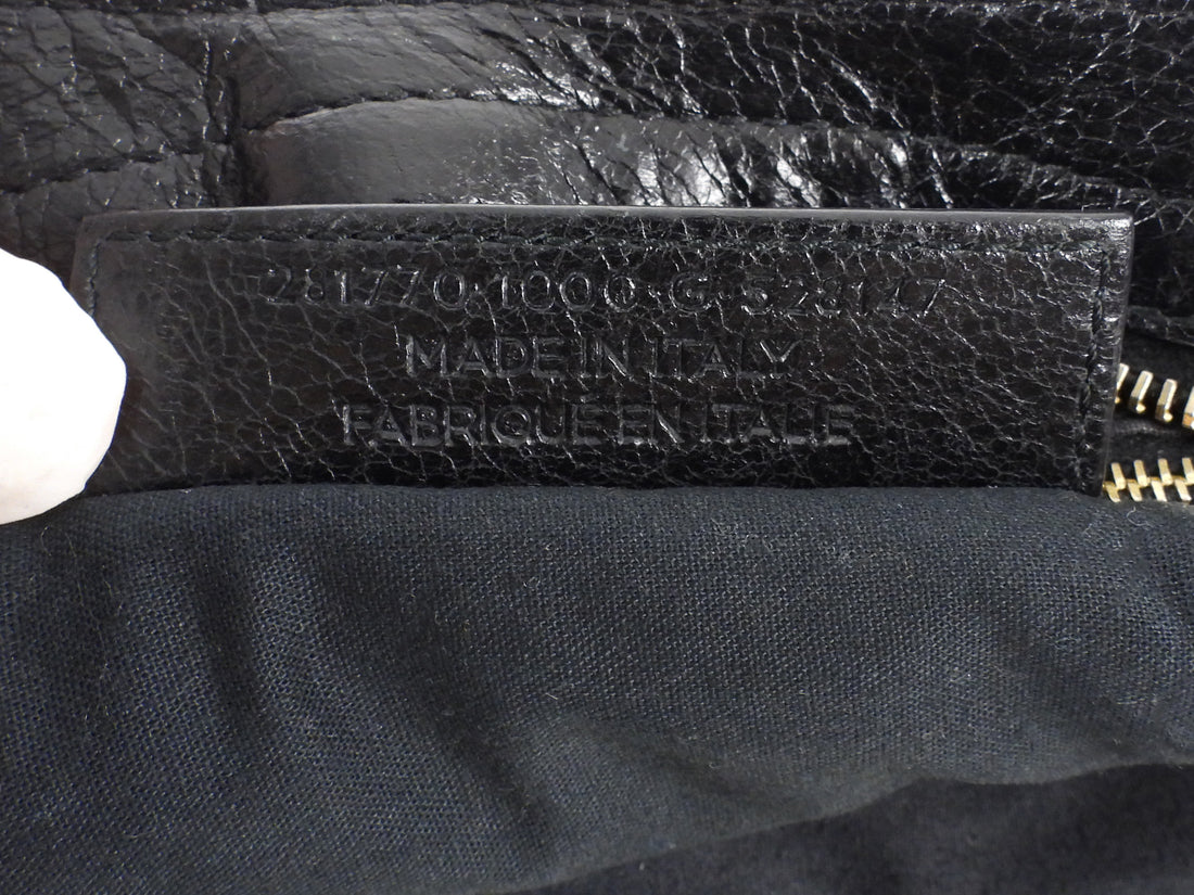 Balenciaga Black AW2014 Arena Lambskin Leather Medium Classic City Moto Bag